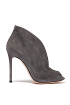 Suede Peep Toe Boots